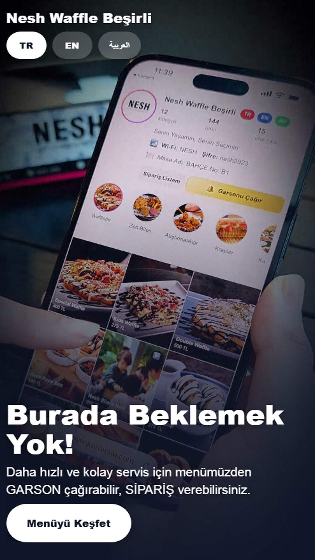 MyLink QR Menü ekran görüntüsü