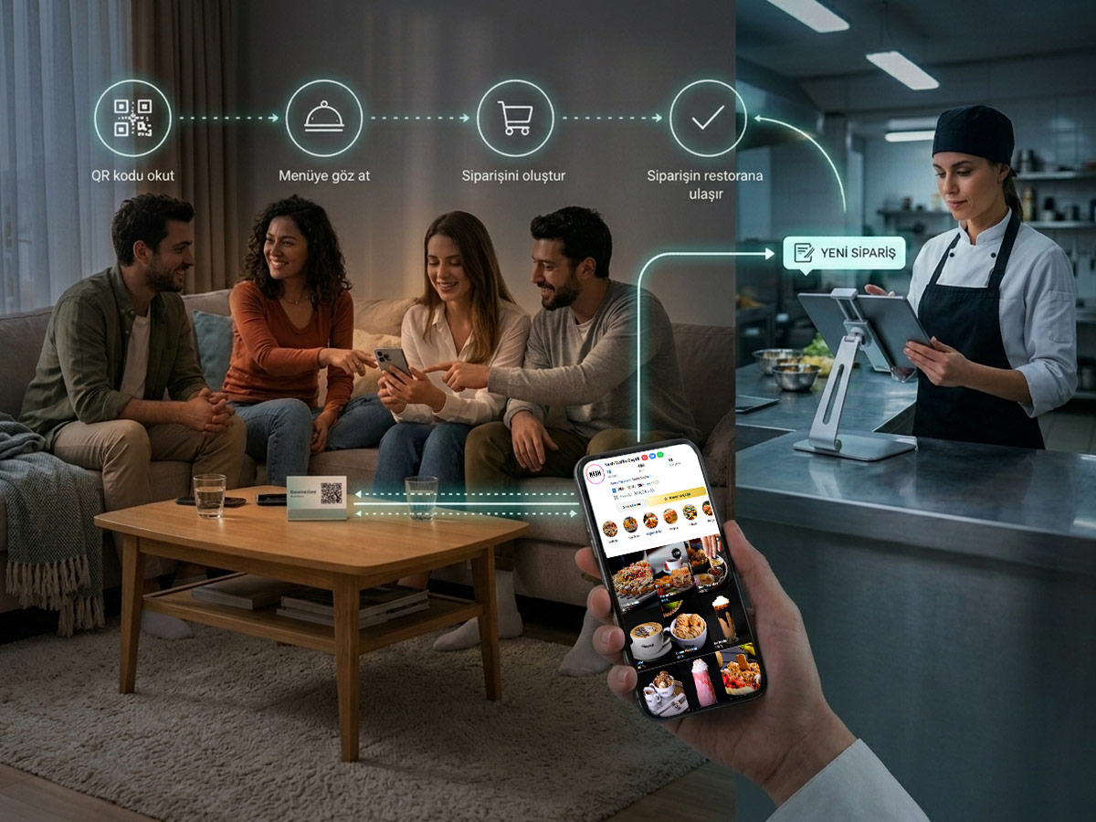 MyLink QR Menü uzaktan sipariş ekranı
